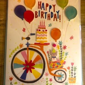 New Birthday Cat on Bike Papyrus Card
